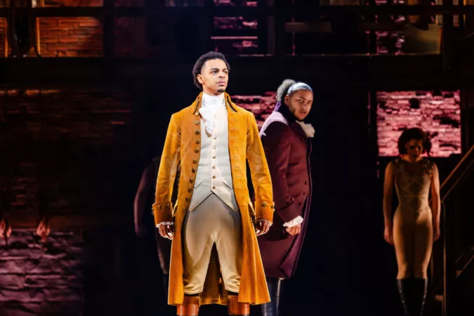 Marley Fenton as Hamilton and Billy Nevers as Burr