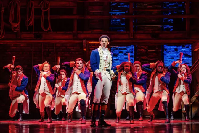 Marley Fenton as Hamilton on the UK Tour